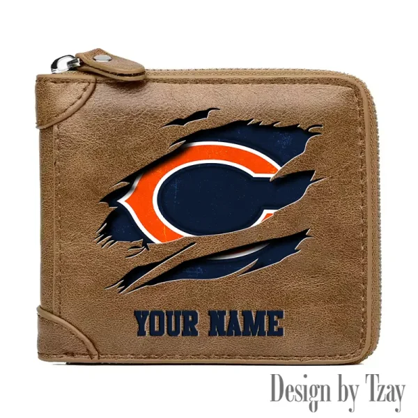 Chicago Bears Leather Men's Zipper Wallet Trending 2025 SPTLMZWALLET006 - Image 5