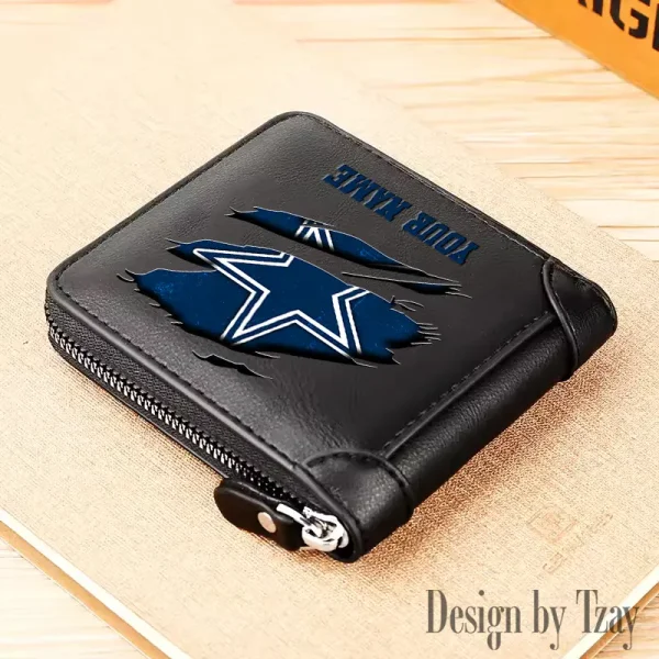 Dallas Cowboys Leather Men's Zipper Wallet Trending 2025 SPTLMZWALLET009 - Image 4