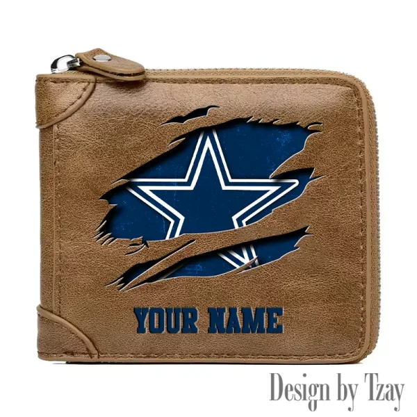 Dallas Cowboys Leather Men's Zipper Wallet Trending 2025 SPTLMZWALLET009 - Image 5
