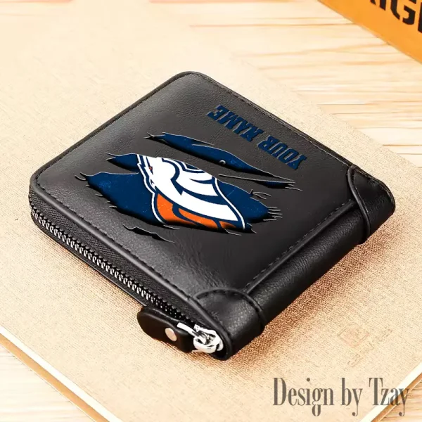 Denver Broncos Leather Men's Zipper Wallet Trending 2025 SPTLMZWALLET010 - Image 5