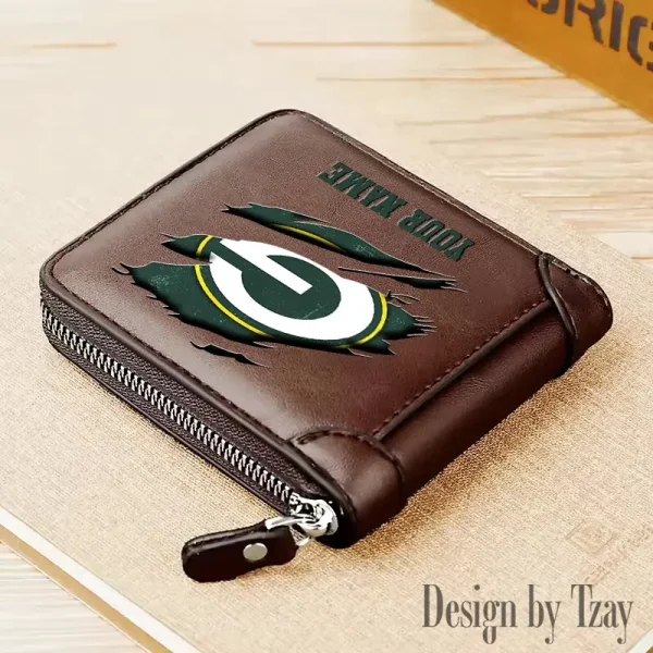 Green Bay Packers Leather Men's Zipper Wallet Trending 2025 SPTLMZWALLET012