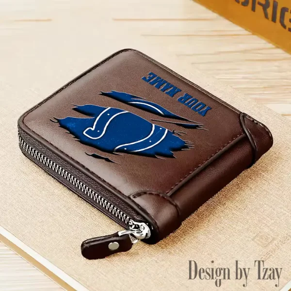 Indianapolis Colts Leather Men's Zipper Wallet Trending 2025 SPTLMZWALLET014