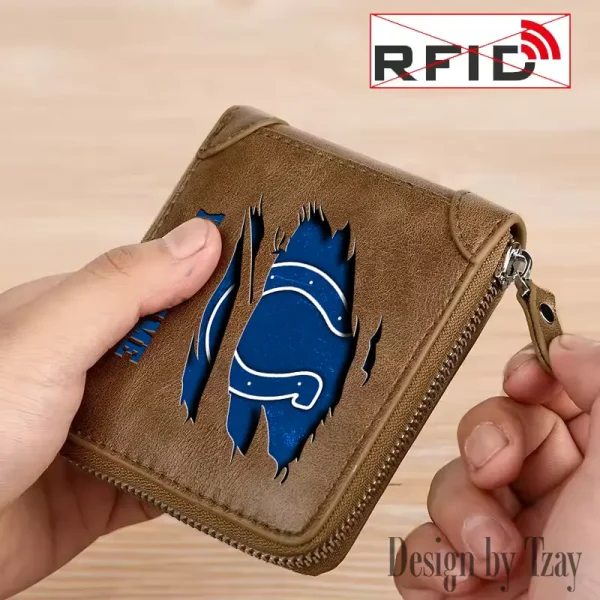 Indianapolis Colts Leather Men's Zipper Wallet Trending 2025 SPTLMZWALLET014 - Image 3