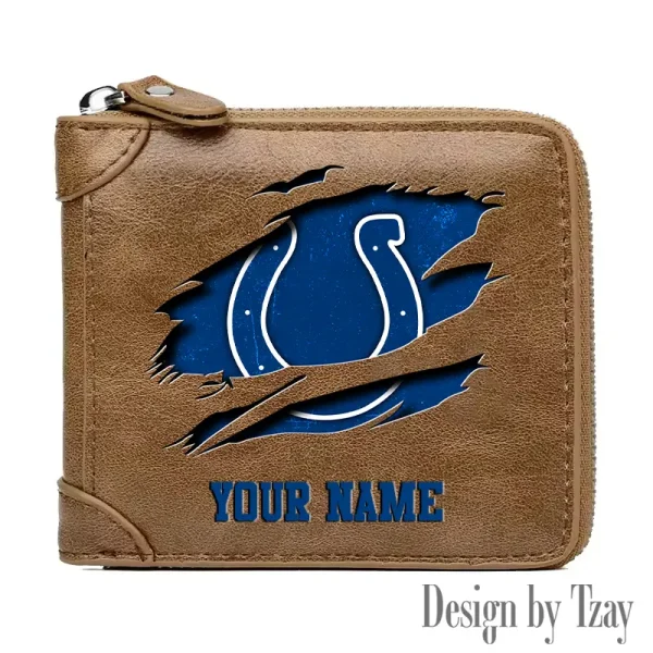 Indianapolis Colts Leather Men's Zipper Wallet Trending 2025 SPTLMZWALLET014 - Image 4