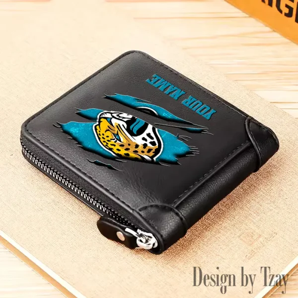 Jacksonville Jaguars Leather Men's Zipper Wallet Trending 2025 SPTLMZWALLET015 - Image 4