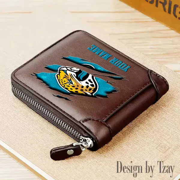 Jacksonville Jaguars Leather Men's Zipper Wallet Trending 2025 SPTLMZWALLET015