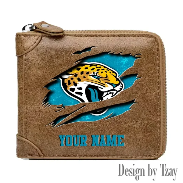 Jacksonville Jaguars Leather Men's Zipper Wallet Trending 2025 SPTLMZWALLET015 - Image 5