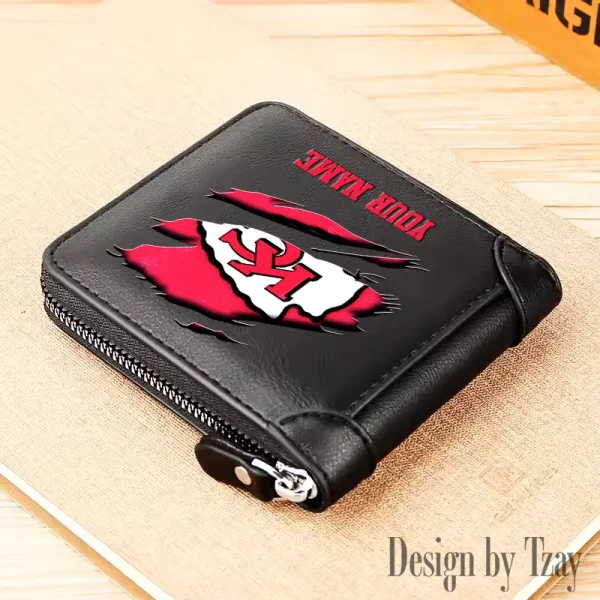 Kansas City Chiefs Leather Men's Zipper Wallet Trending 2025 SPTLMZWALLET016 - Image 4
