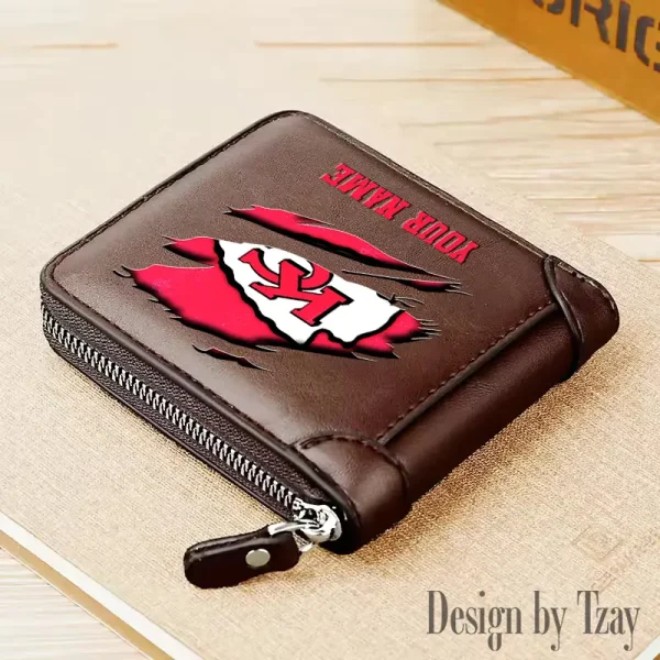 Kansas City Chiefs Leather Men's Zipper Wallet Trending 2025 SPTLMZWALLET016