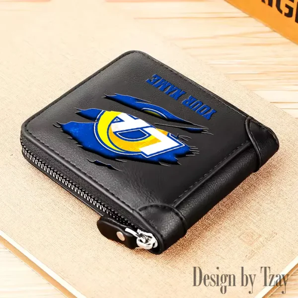 Los Angeles Rams Leather Men's Zipper Wallet Trending 2025 SPTLMZWALLET019