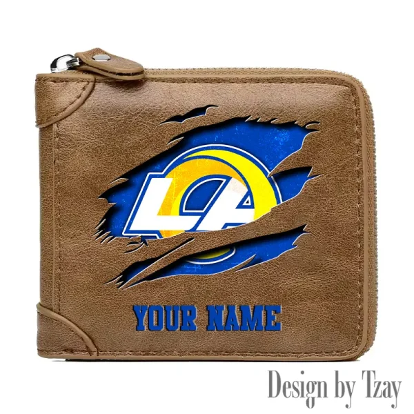 Los Angeles Rams Leather Men's Zipper Wallet Trending 2025 SPTLMZWALLET019 - Image 4