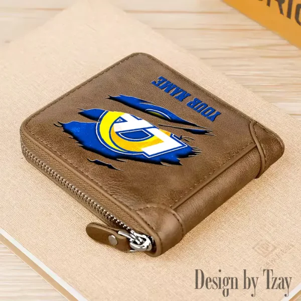 Los Angeles Rams Leather Men's Zipper Wallet Trending 2025 SPTLMZWALLET019 - Image 5