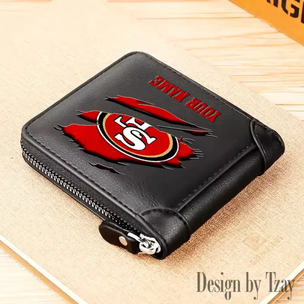 San Francisco 49ers Leather Men's Zipper Wallet Trending 2025 SPTLMZWALLET028 - Image 3
