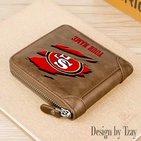 San Francisco 49ers Leather Men's Zipper Wallet Trending 2025 SPTLMZWALLET028 - Image 4