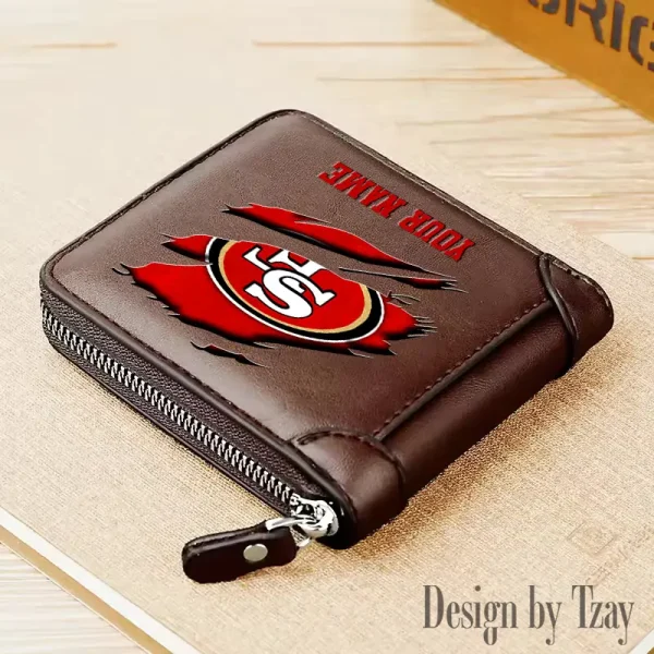 San Francisco 49ers Leather Men's Zipper Wallet Trending 2025 SPTLMZWALLET028