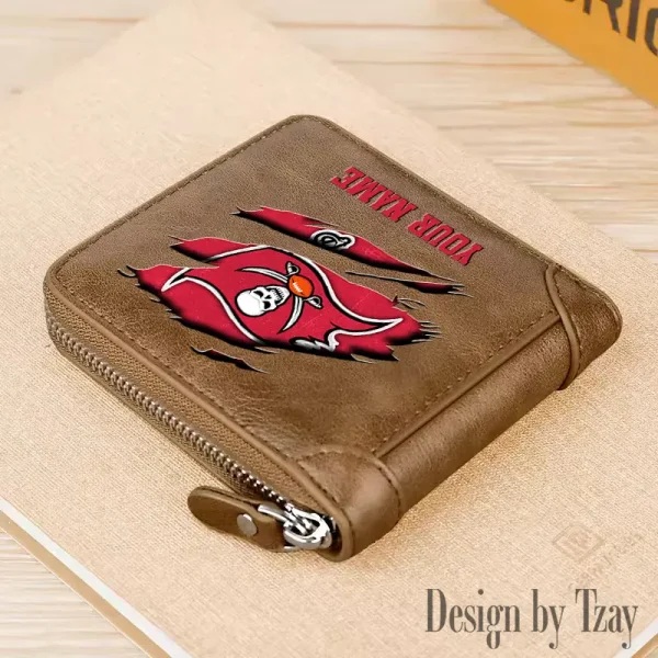 Tampa Bay Buccaneers Leather Men's Zipper Wallet Trending 2025 SPTLMZWALLET030