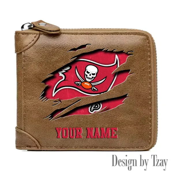 Tampa Bay Buccaneers Leather Men's Zipper Wallet Trending 2025 SPTLMZWALLET030 - Image 2