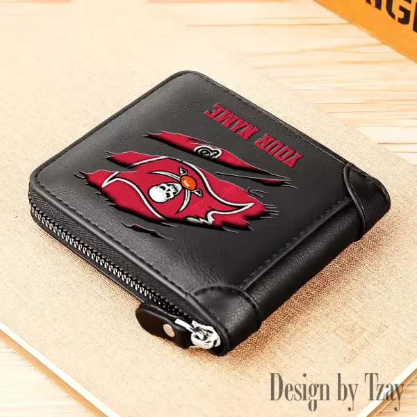 Tampa Bay Buccaneers Leather Men's Zipper Wallet Trending 2025 SPTLMZWALLET030 - Image 3