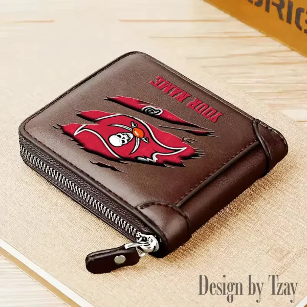 Tampa Bay Buccaneers Leather Men's Zipper Wallet Trending 2025 SPTLMZWALLET030 - Image 4