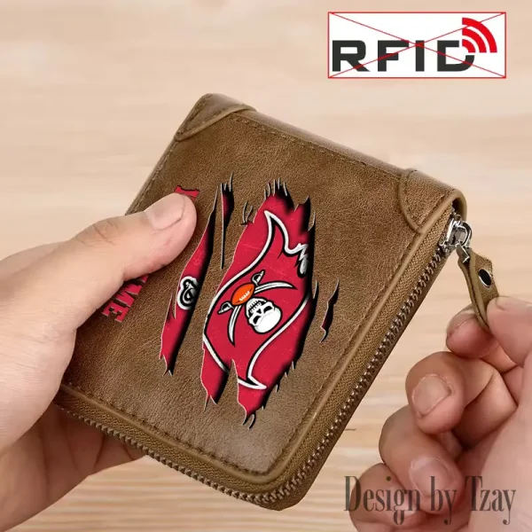 Tampa Bay Buccaneers Leather Men's Zipper Wallet Trending 2025 SPTLMZWALLET030 - Image 5