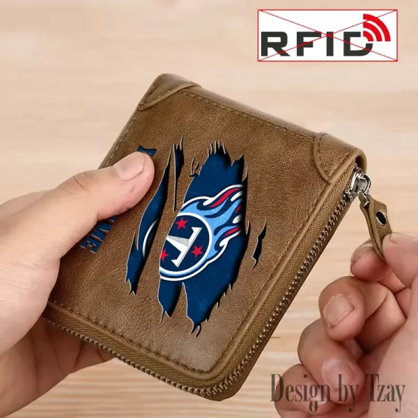 Tennessee Titans Leather Men's Zipper Wallet Trending 2025 SPTLMZWALLET031