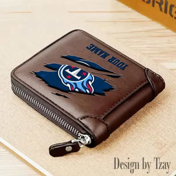 Tennessee Titans Leather Men's Zipper Wallet Trending 2025 SPTLMZWALLET031 - Image 2
