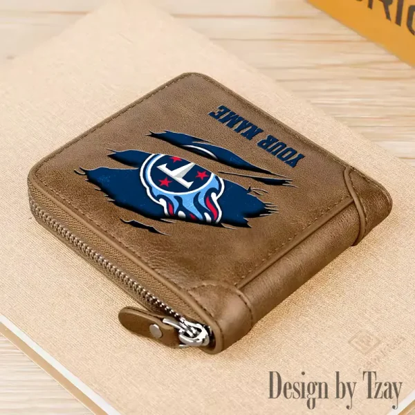 Tennessee Titans Leather Men's Zipper Wallet Trending 2025 SPTLMZWALLET031 - Image 3
