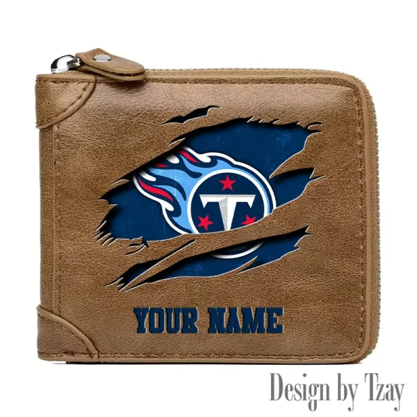Tennessee Titans Leather Men's Zipper Wallet Trending 2025 SPTLMZWALLET031 - Image 4