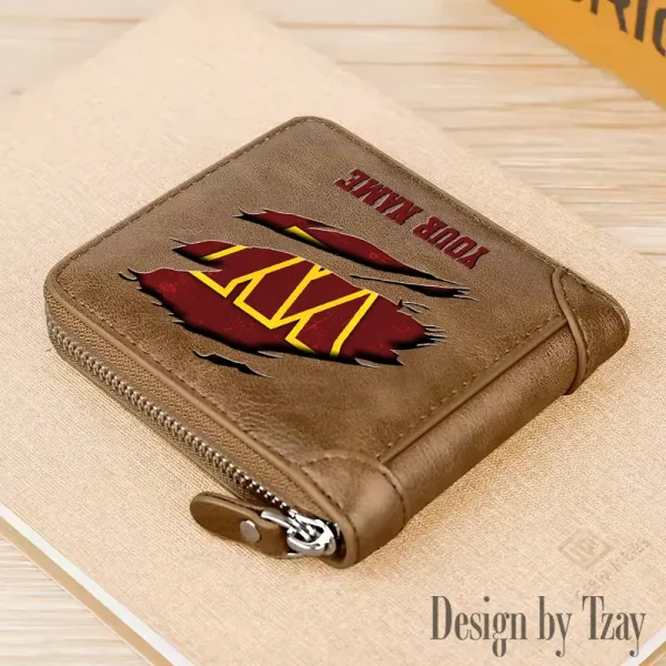 Washington Commanders Leather Men's Zipper Wallet Trending 2025 SPTLMZWALLET032