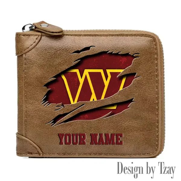 Washington Commanders Leather Men's Zipper Wallet Trending 2025 SPTLMZWALLET032 - Image 2