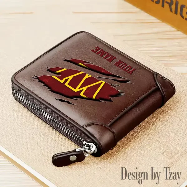 Washington Commanders Leather Men's Zipper Wallet Trending 2025 SPTLMZWALLET032 - Image 3