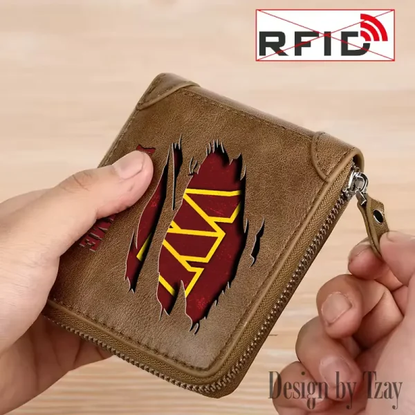Washington Commanders Leather Men's Zipper Wallet Trending 2025 SPTLMZWALLET032 - Image 4