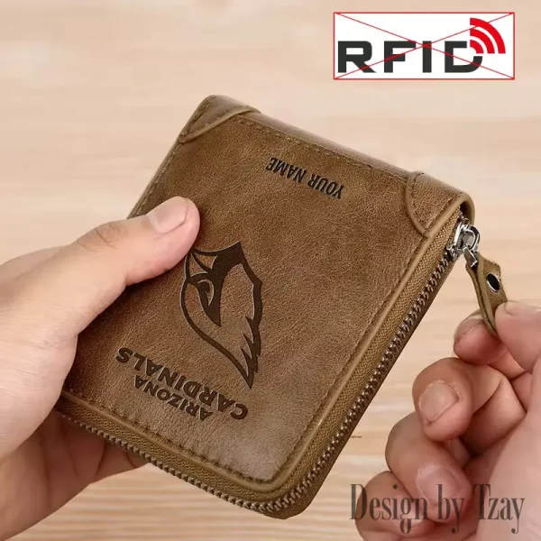 Arizona Cardinals Leather Men's Zipper Wallet Trending 2025 SPTLMZWALLET033