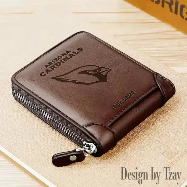 Arizona Cardinals Leather Men's Zipper Wallet Trending 2025 SPTLMZWALLET033 - Image 3