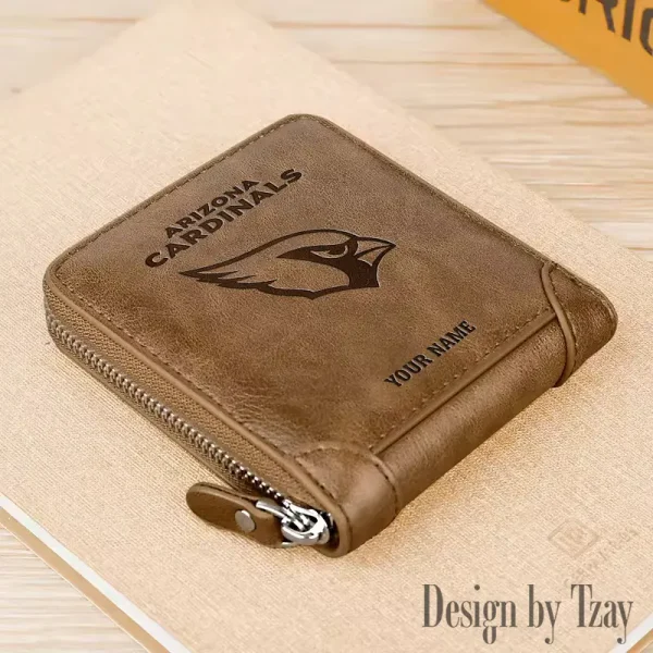 Arizona Cardinals Leather Men's Zipper Wallet Trending 2025 SPTLMZWALLET033 - Image 4