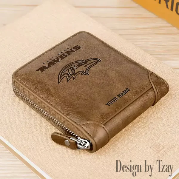 Baltimore Ravens Leather Men's Zipper Wallet Trending 2025 SPTLMZWALLET035 - Image 2
