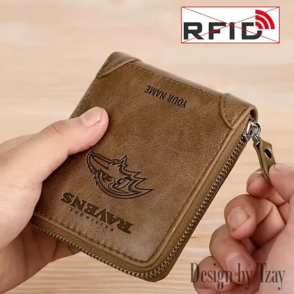 Baltimore Ravens Leather Men's Zipper Wallet Trending 2025 SPTLMZWALLET035 - Image 5