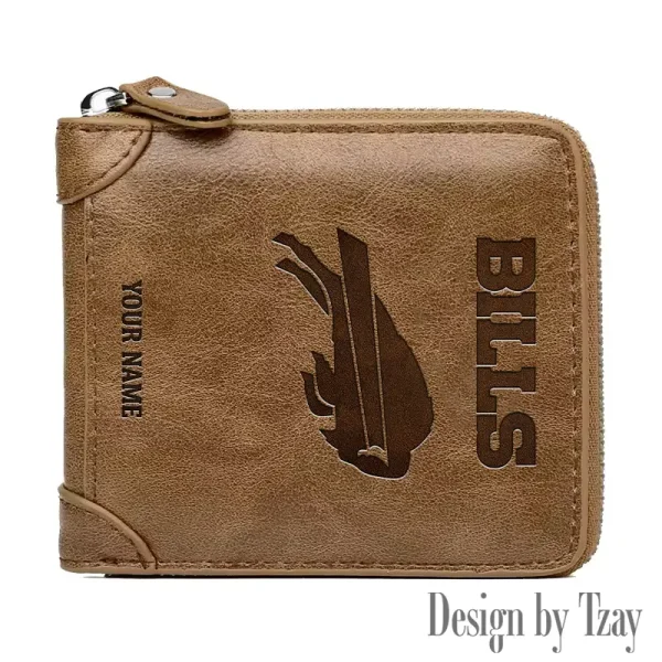 Buffalo Bills Leather Men's Zipper Wallet Trending 2025 SPTLMZWALLET036 - Image 2
