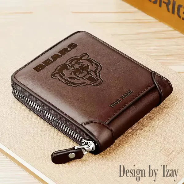 Chicago Bears Leather Men's Zipper Wallet Trending 2025 SPTLMZWALLET038 - Image 2