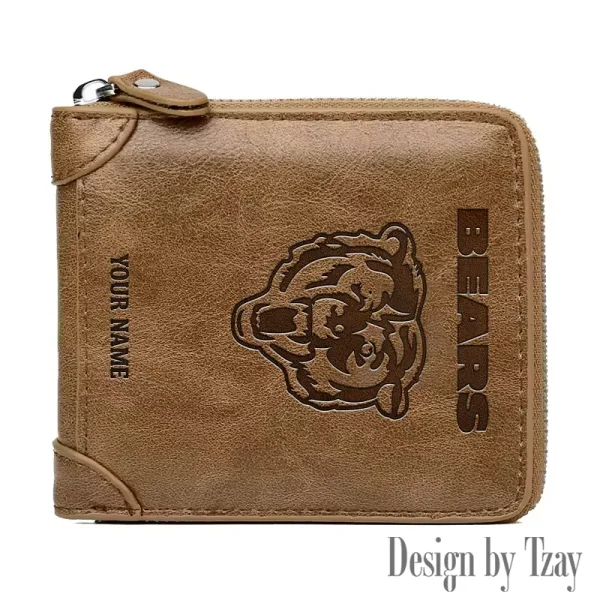 Chicago Bears Leather Men's Zipper Wallet Trending 2025 SPTLMZWALLET038 - Image 4