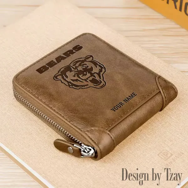 Chicago Bears Leather Men's Zipper Wallet Trending 2025 SPTLMZWALLET038 - Image 5