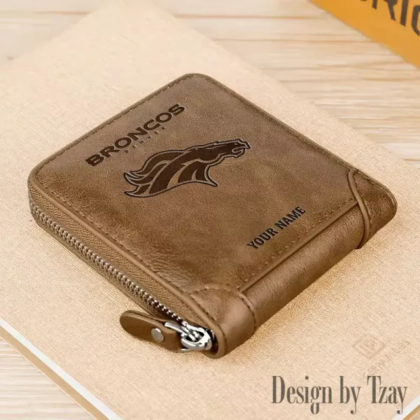 Denver Broncos Leather Men's Zipper Wallet Trending 2025 SPTLMZWALLET042 - Image 4