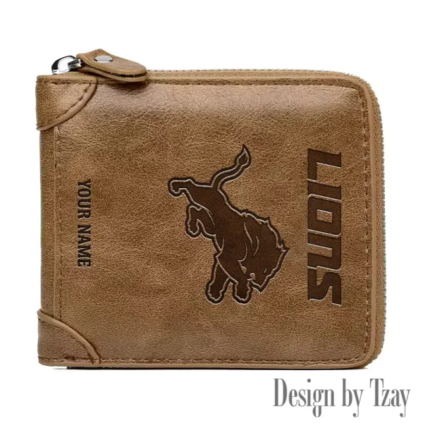 Detroit Lions Leather Men's Zipper Wallet Trending 2025 SPTLMZWALLET043 - Image 2