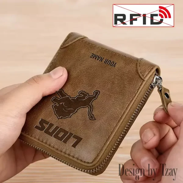 Detroit Lions Leather Men's Zipper Wallet Trending 2025 SPTLMZWALLET043 - Image 4