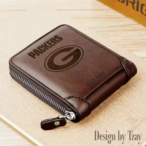 Green Bay Packers Leather Men's Zipper Wallet Trending 2025 SPTLMZWALLET044