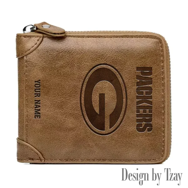 Green Bay Packers Leather Men's Zipper Wallet Trending 2025 SPTLMZWALLET044 - Image 2