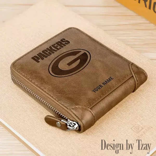Green Bay Packers Leather Men's Zipper Wallet Trending 2025 SPTLMZWALLET044 - Image 5