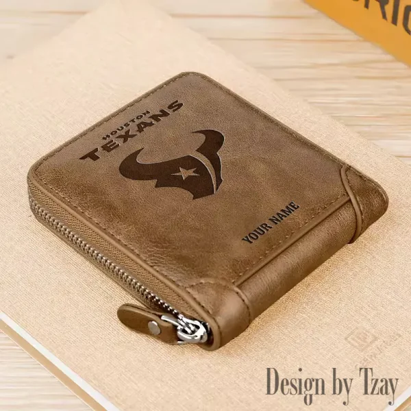 Houston Texans Leather Men's Zipper Wallet Trending 2025 SPTLMZWALLET045 - Image 5