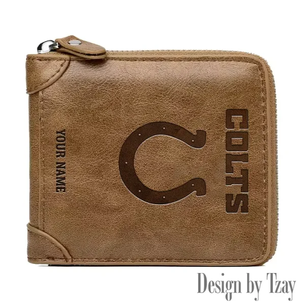 Indianapolis Colts Leather Men's Zipper Wallet Trending 2025 SPTLMZWALLET046 - Image 4