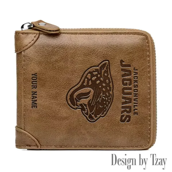 Jacksonville Jaguars Leather Men's Zipper Wallet Trending 2025 SPTLMZWALLET047